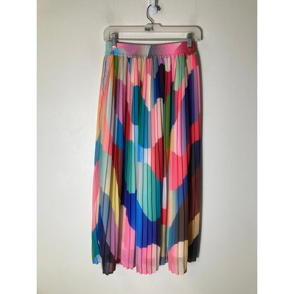 Essentiel Antwerp Multicolor Pleated Maxi Skirt Sz 36 - Picture 1 of 2